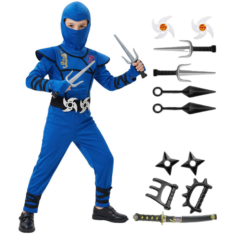 Kids Toys Set - Fantasia de ninja preta e azul