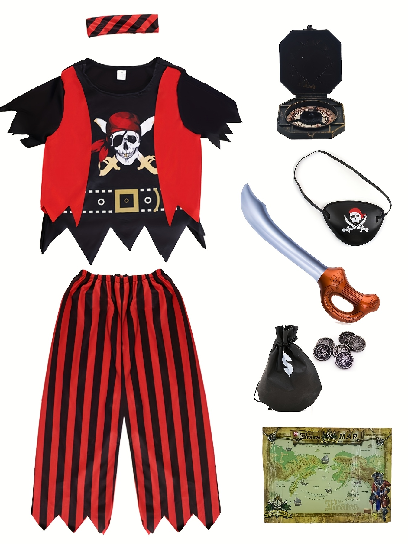 Kids Toys Set - Conjunto de Fantasia de Pirata para