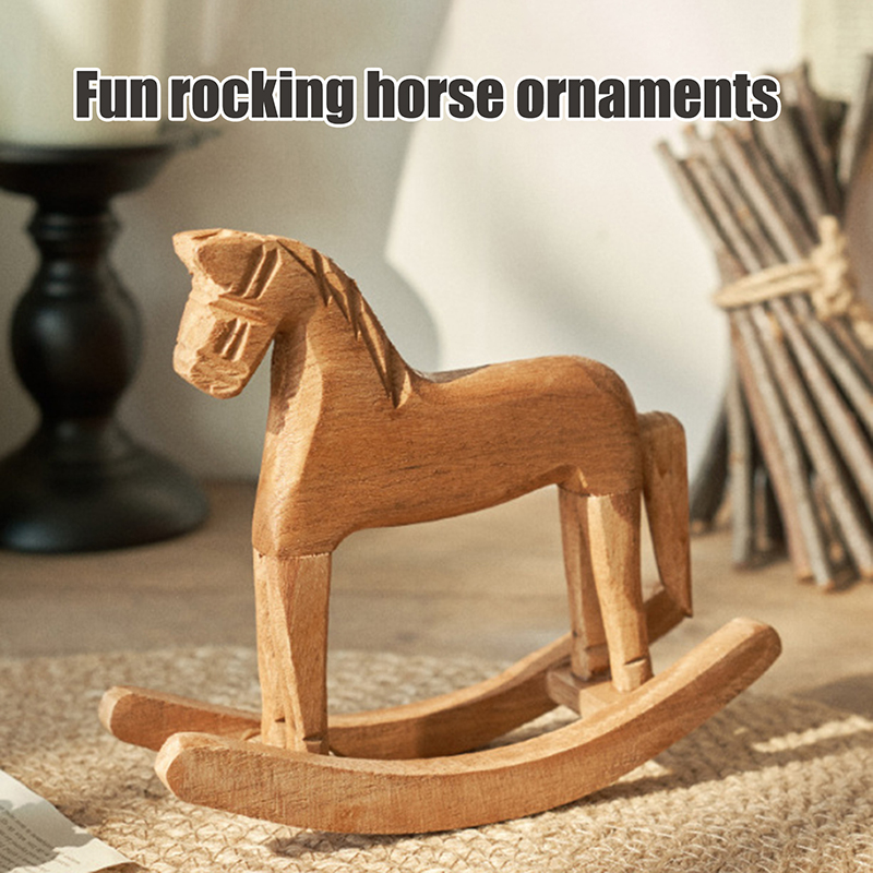Kids Toys Horse - 1 Peça de Artesanato em Madeira: