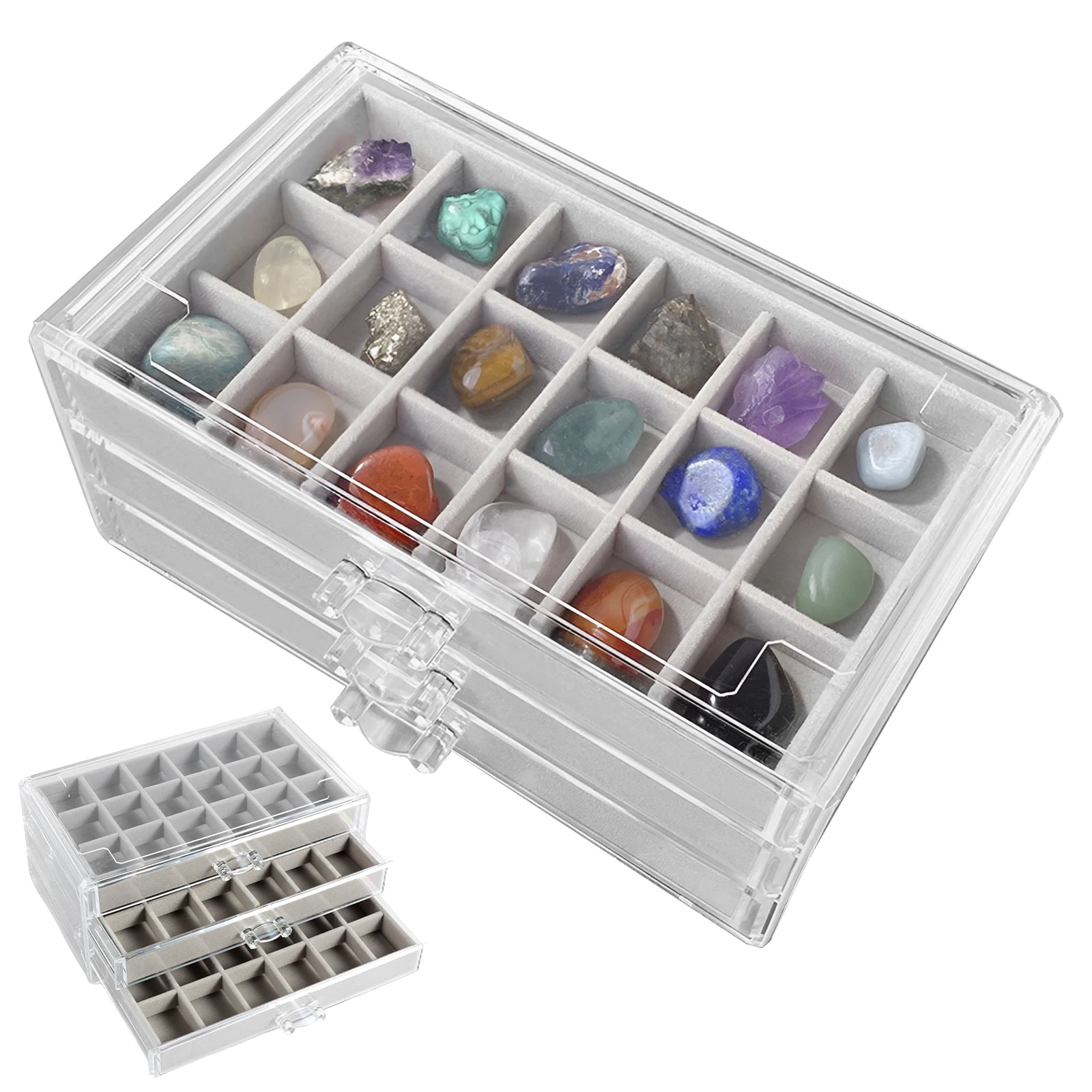 Kids Toys Drawers - Caixa de Exibição para Pedras com