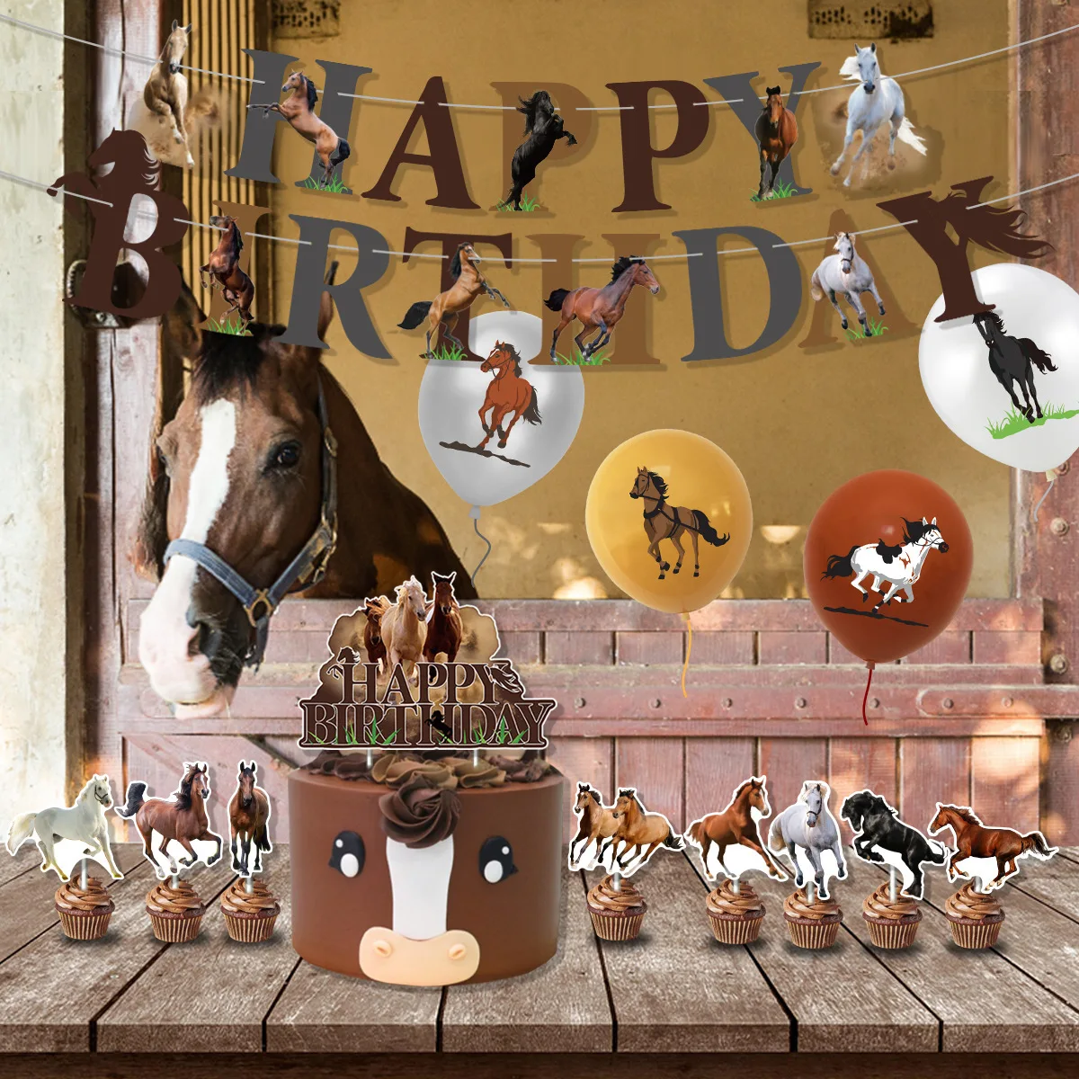 Decoração de festa de aniversá - Kids Toys Horse avaliação e preço
