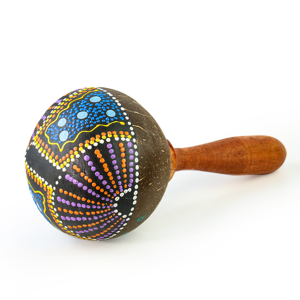 Maraca de Casca de Coco Natura - Kids Toys Indonesia avaliação e preço