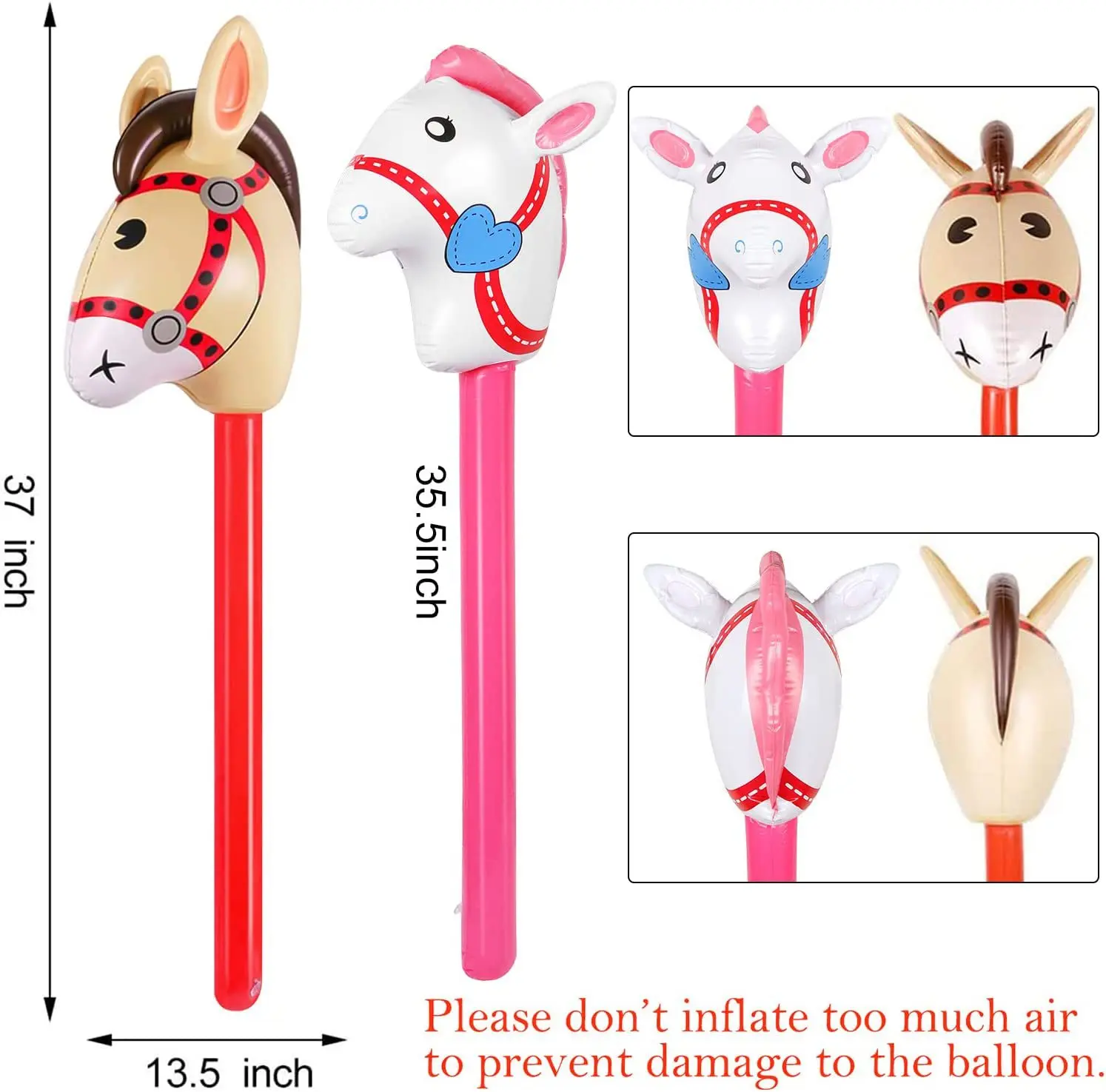 2 pçs cabeça de cavalo vara ba - Kids Toys Horse avaliação e preço