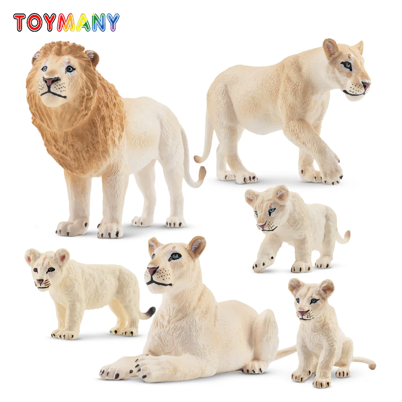 6 pçs simulação leão branco fa - Kids Toys Latest avaliação e preço